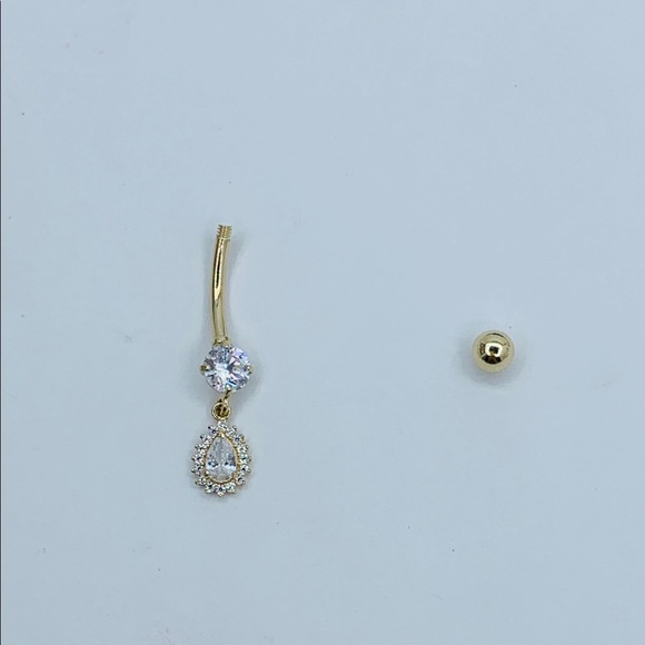 14k Solid Gold Belly Button Navel Ring - Picture 6 of 7